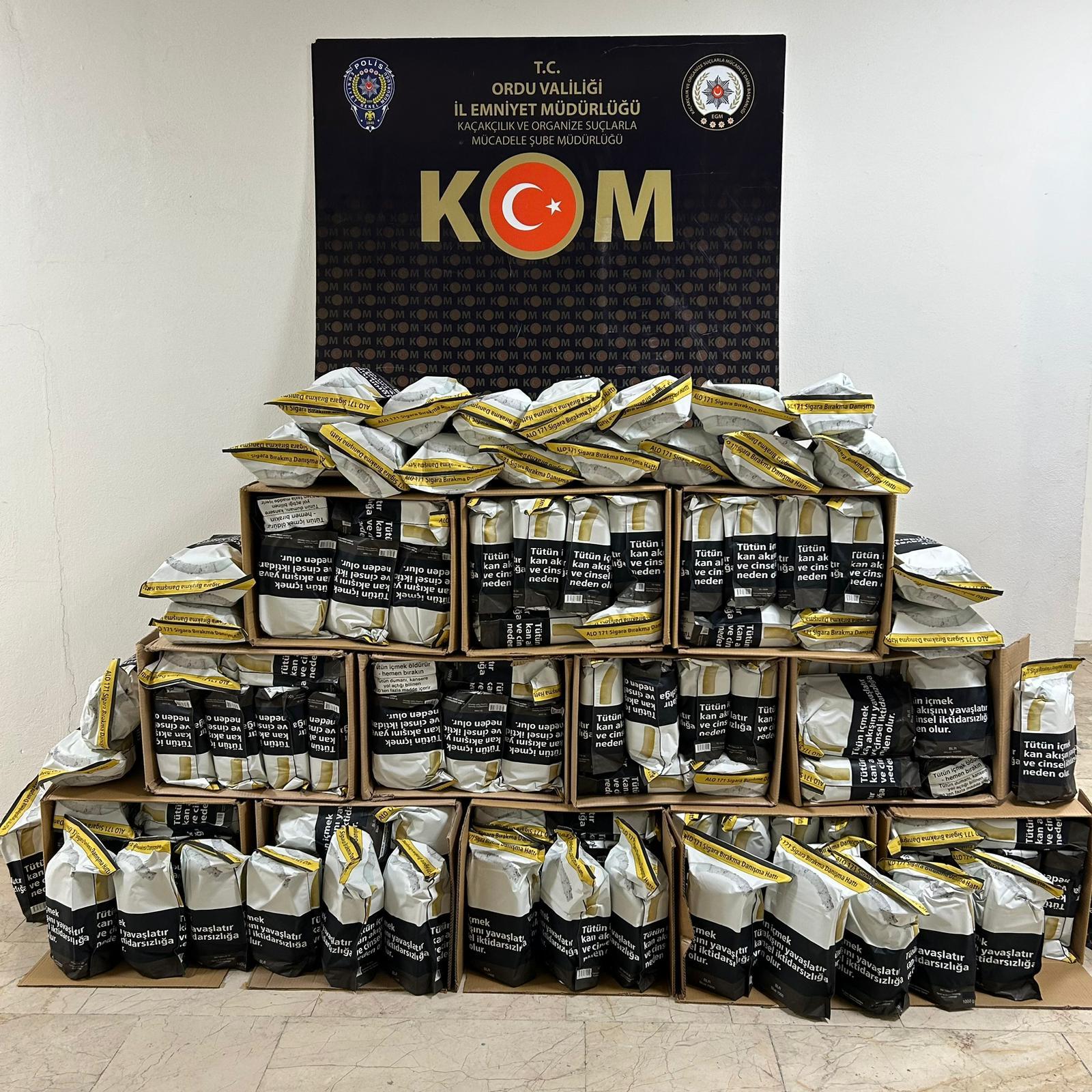 285 KİLO BANDROLSÜZ TÜTÜN ELE GEÇİRİLDİ