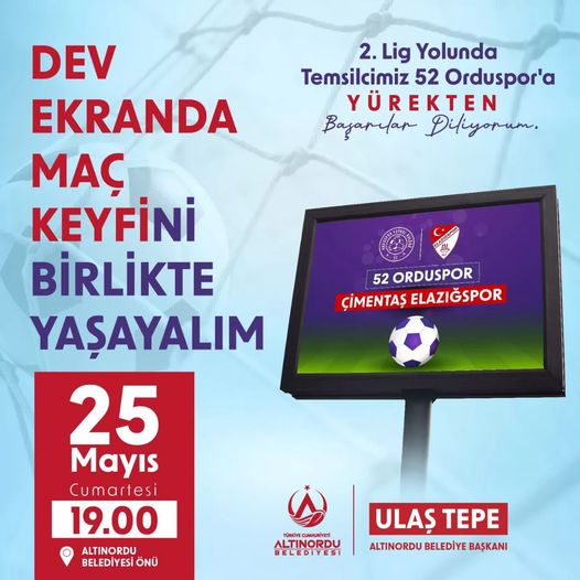 MAÇA GİDEMEYENLER İÇİN DEV EKRAN KURULACAK