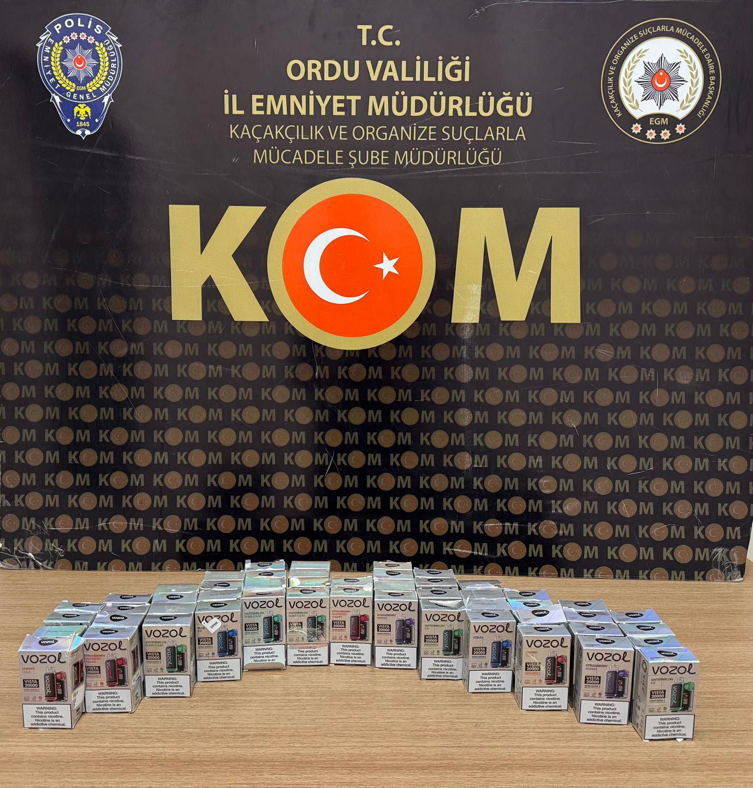 ÇOK SAYIDA KAÇAK ELEKTRONİK SİGARA ELE GEÇİRİLDİ